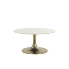 CAFE TABLE RCK WHITE MARBLE BRONZE LEG 80 